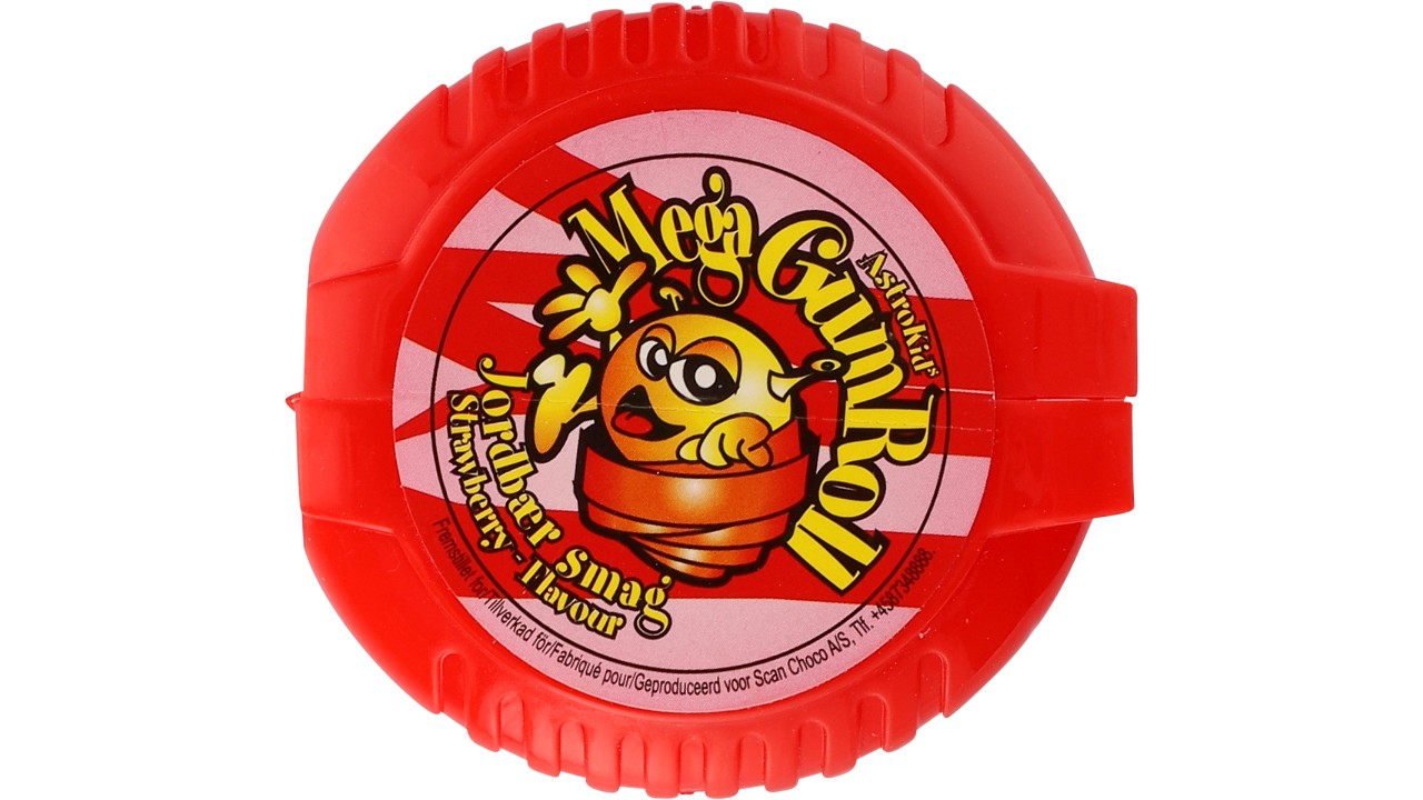 Mega gum roll jordbær 50g