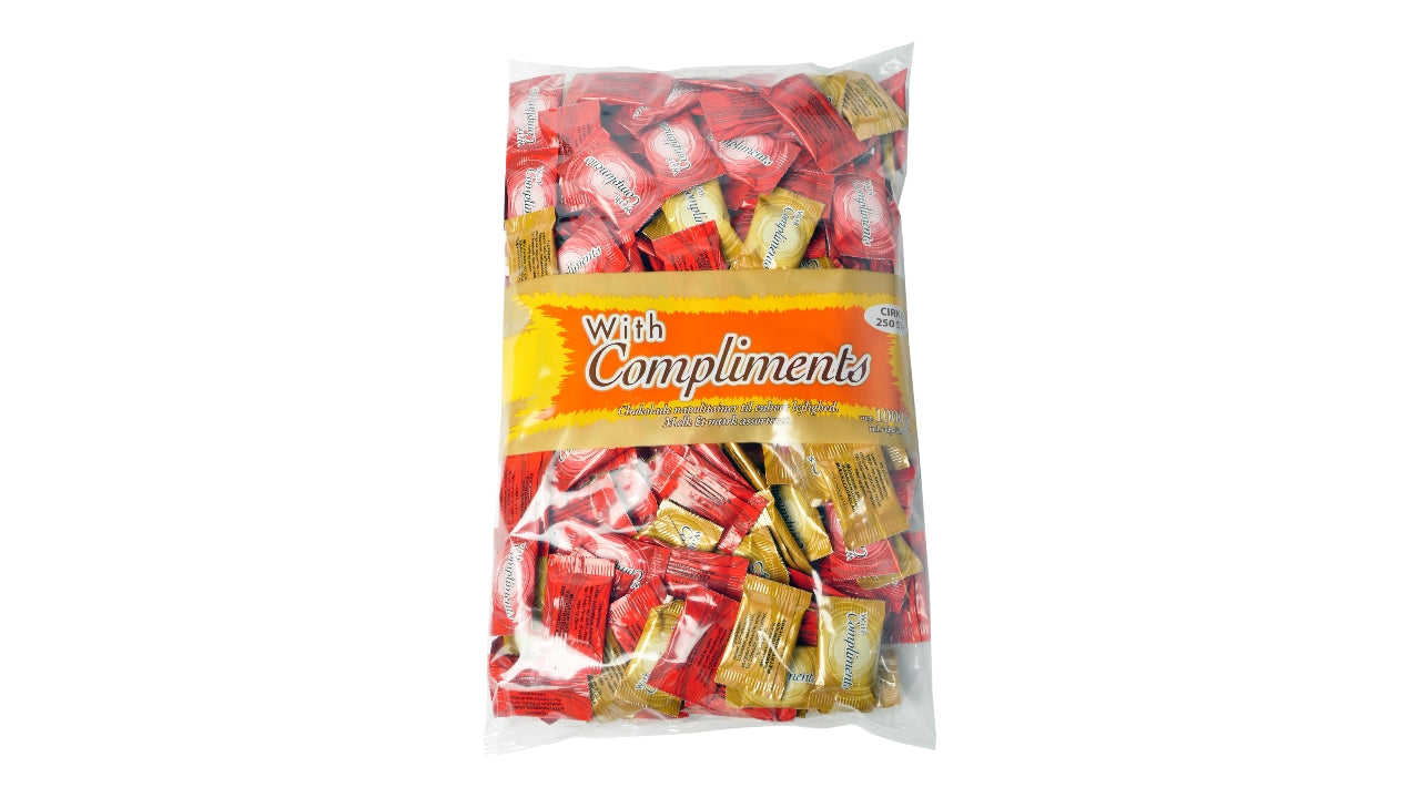 Chokolade compliments lys/mørk 250x3,4g