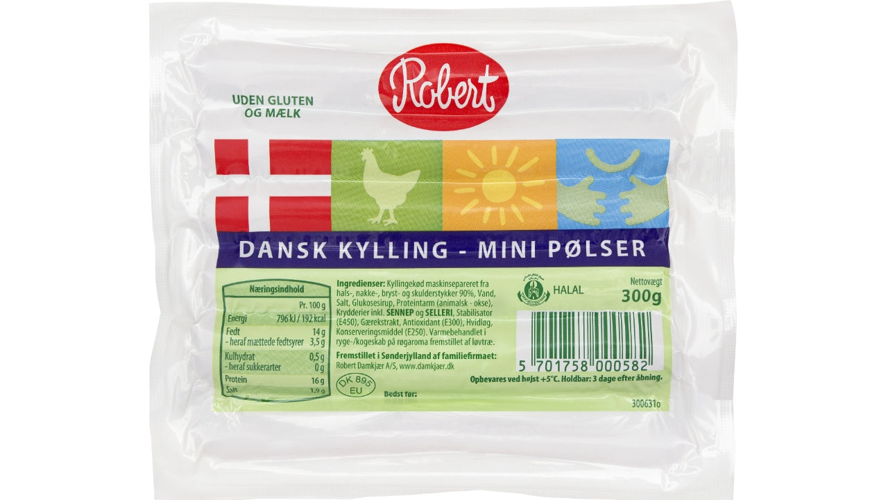 Robert mini kyllingepølser 300g