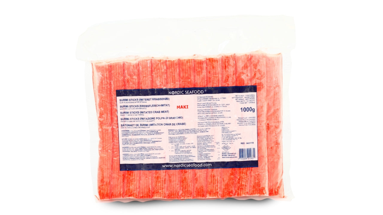 Surimi sticks maki rød 1kg