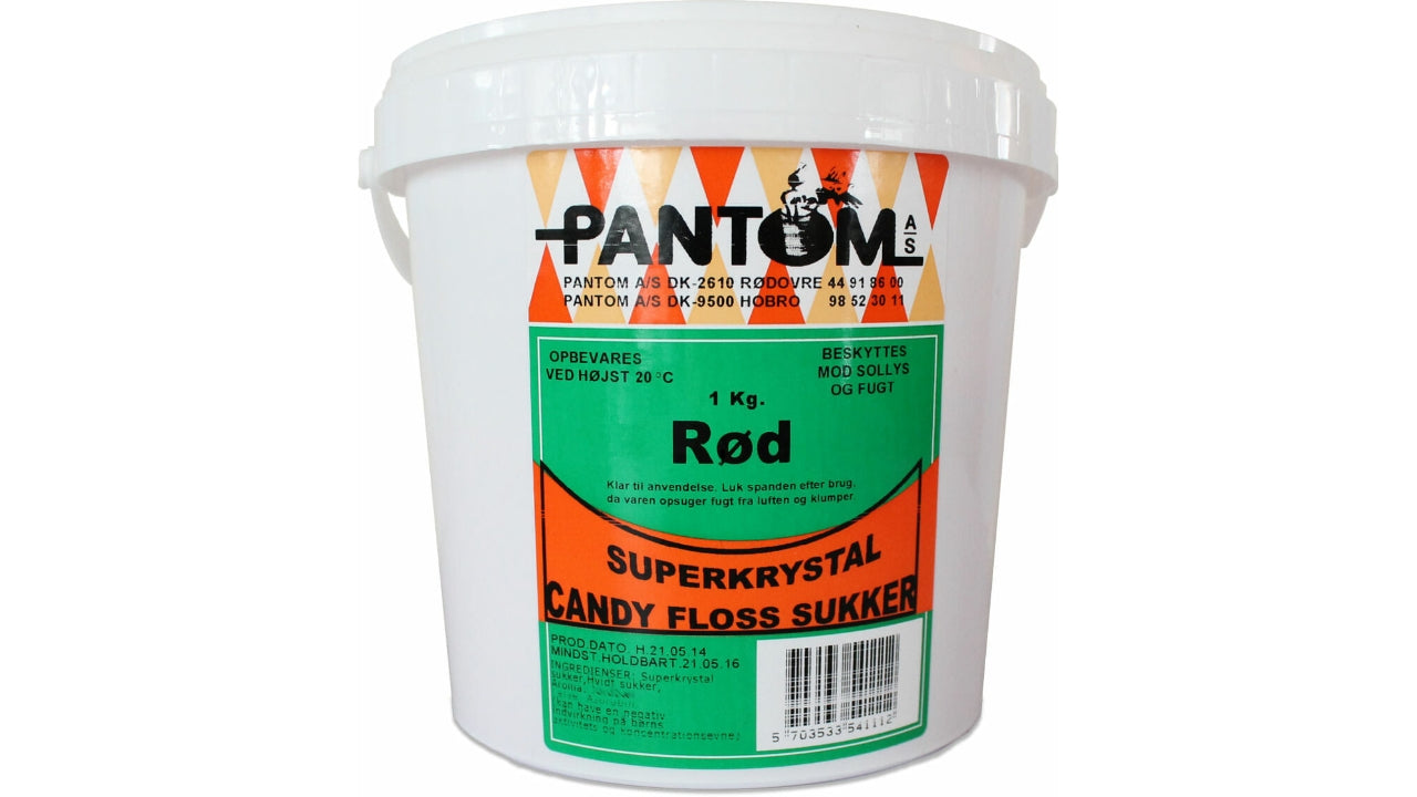 Candy floss sukker rød 1kg