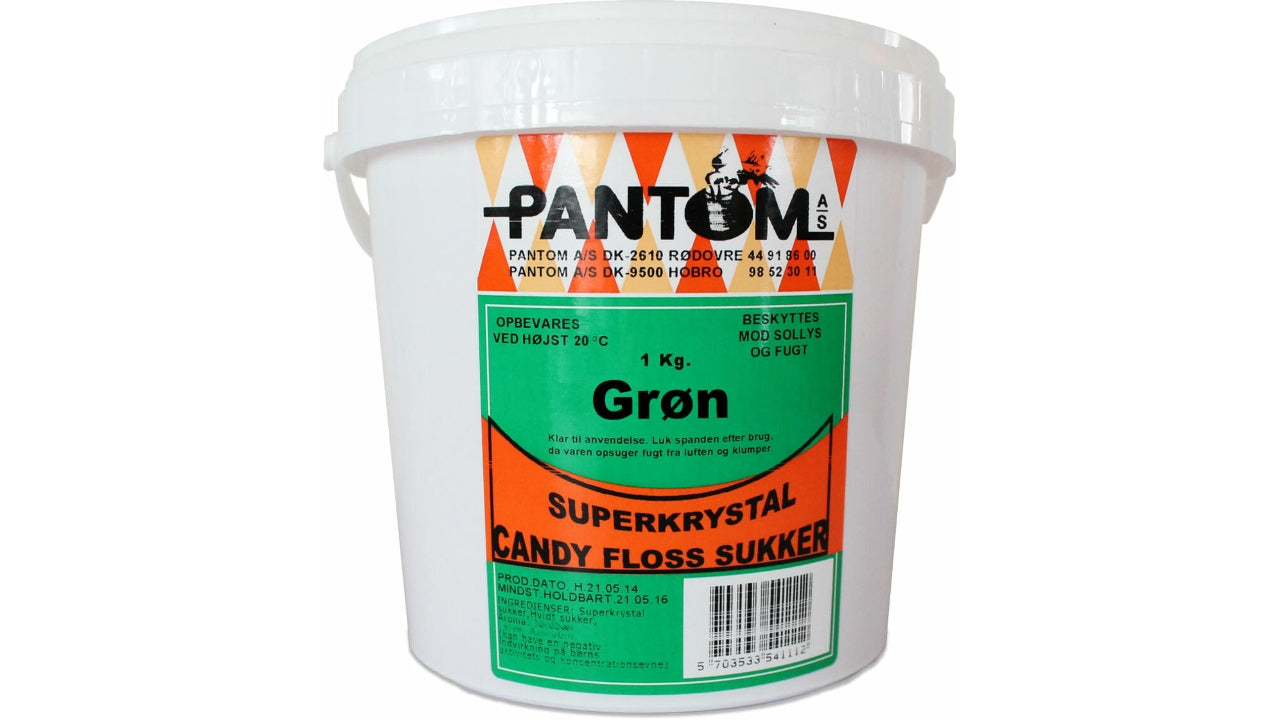 Candy floss sukker grøn 1kg