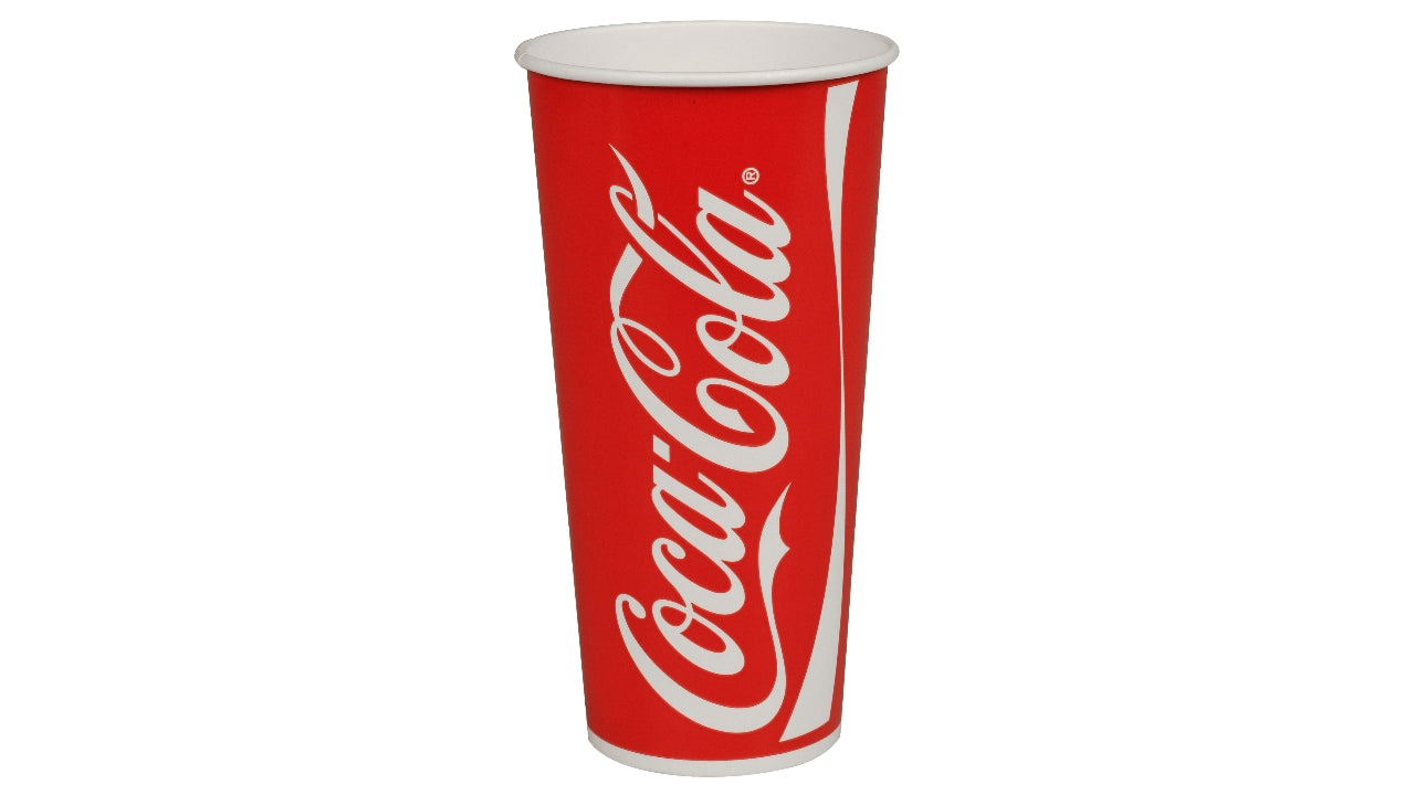 Papbæger coca-cola Ø9cm 50cl 50stk