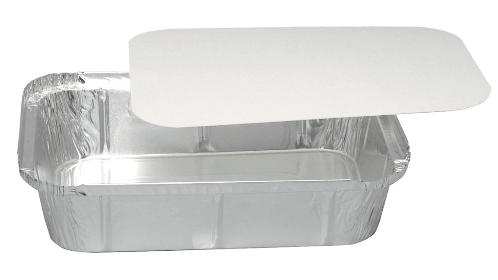 Låg 25,1x18,3cm hvid pap/aluminium