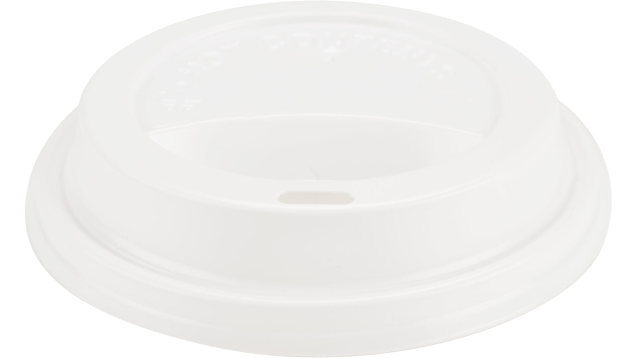 Drikkelåg Ø9cm hvid PP 100stk
