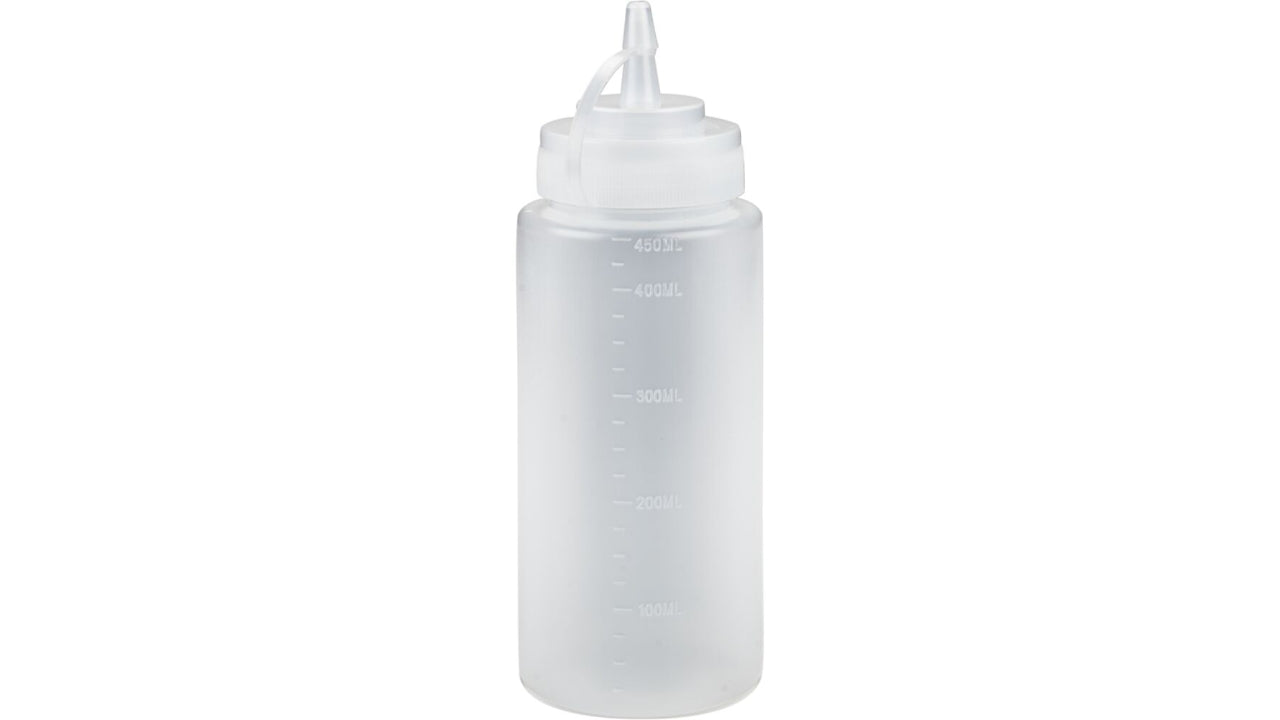 Dressingflaske 450ml 6stk klar PE/PP