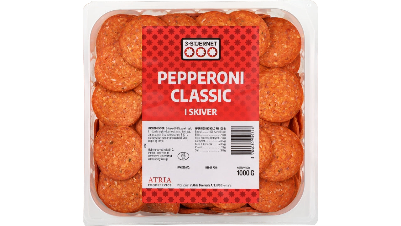 Pepperoni classic i skiver 1000g