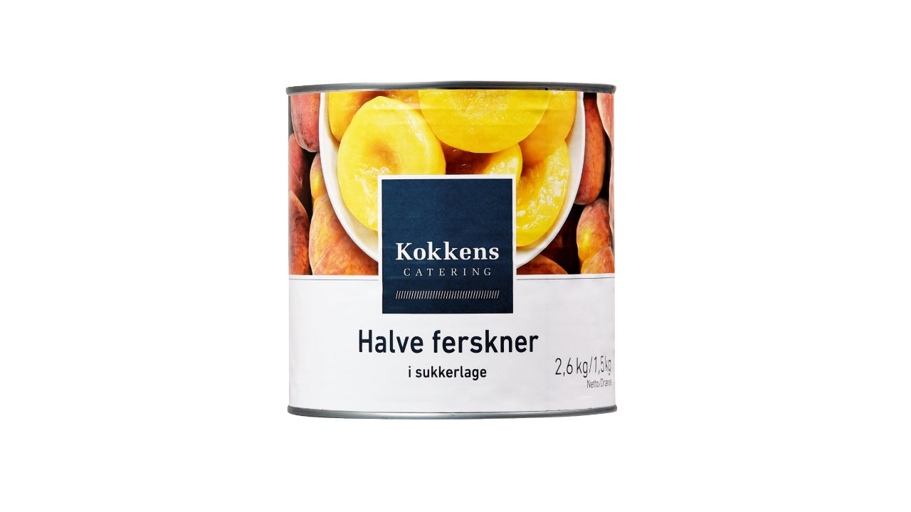 Ferskner halve i sukkerlage 2,6kg/1,5kg
