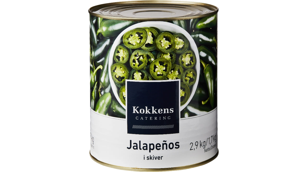 Jalapenos i skiver grøn 2,9kg/1,7kg