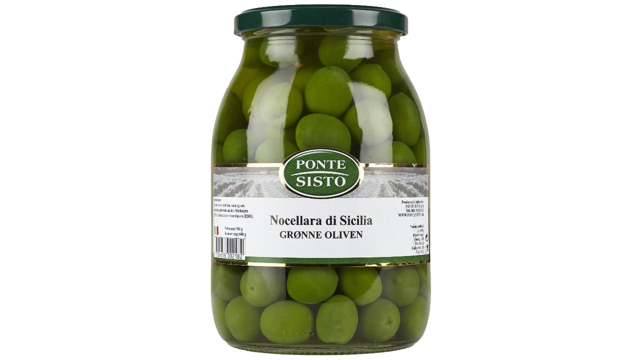 Oliven grøn nocellara m/sten 950g