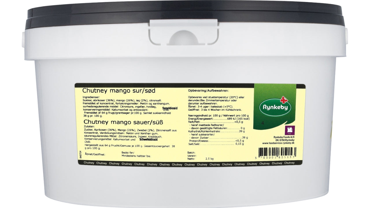 Mango chutney sur/sød 2,5kg