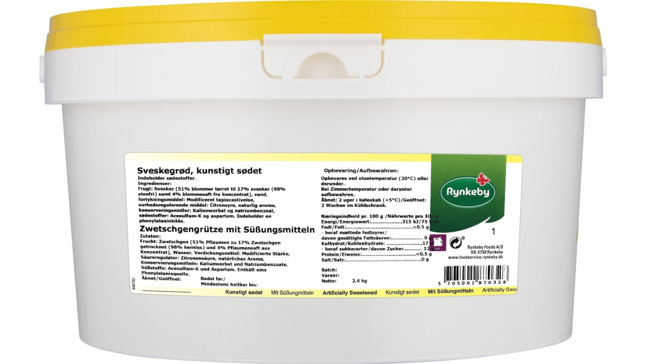 Sveskegrød 2,4kg Kunstigt Sødet