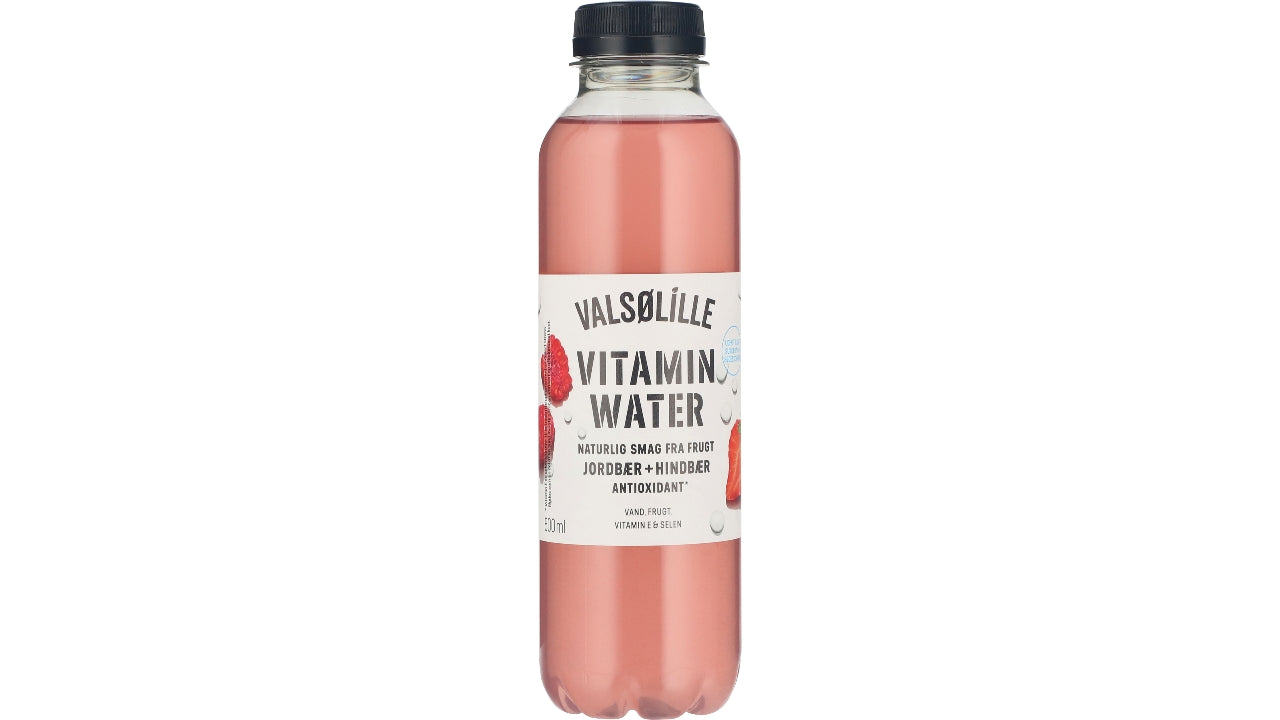 Vitamin Water jordbær & hindbær 0,5L
