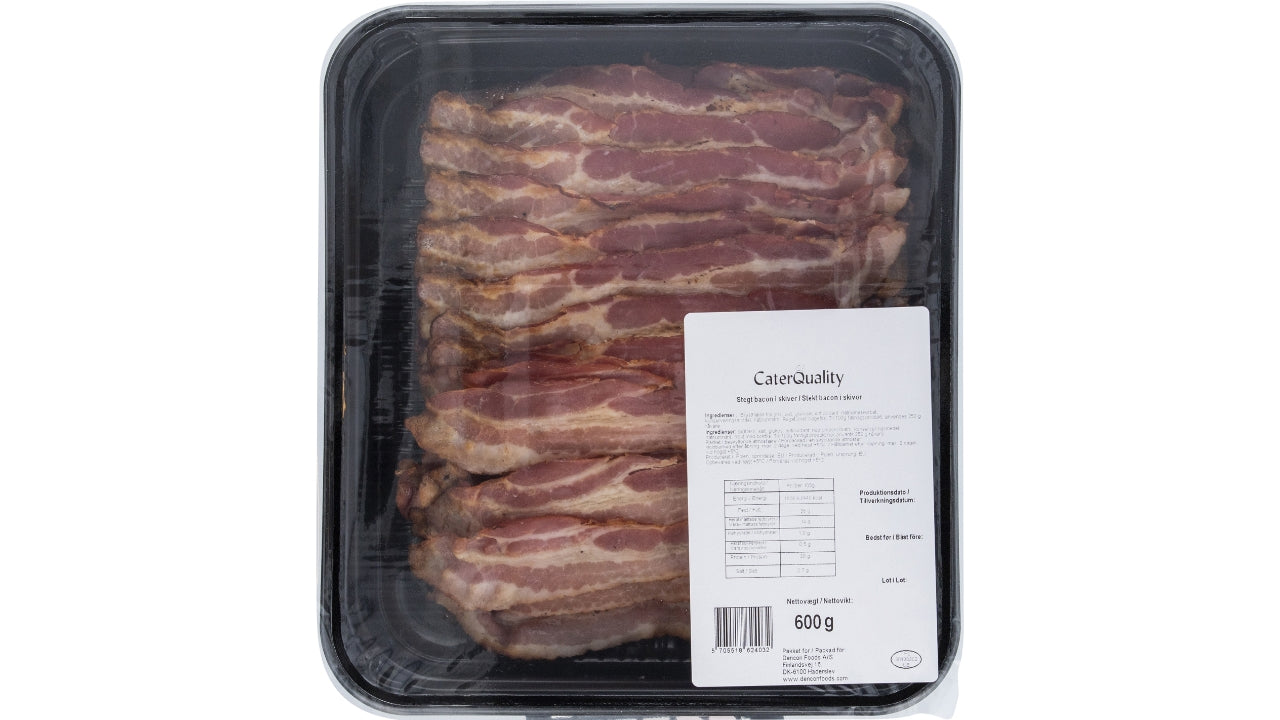 Bacon i skiver stegt 60% 600g