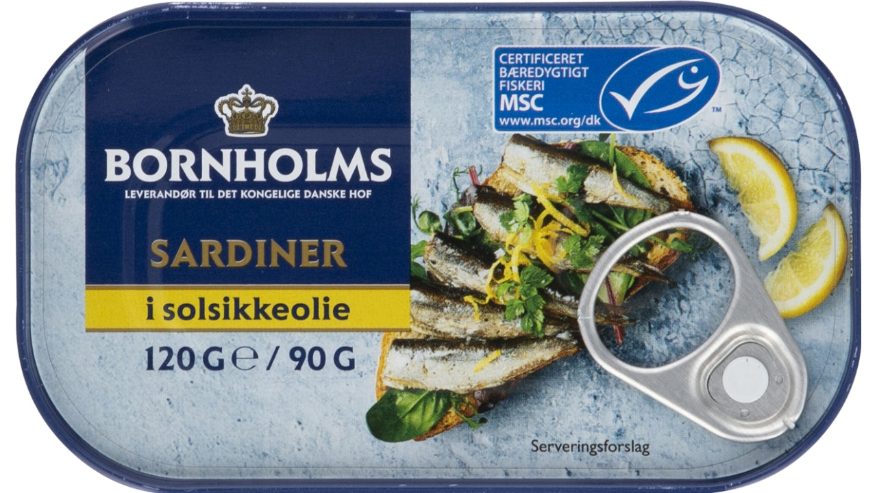Sardiner solsikkeolie 120g/90g