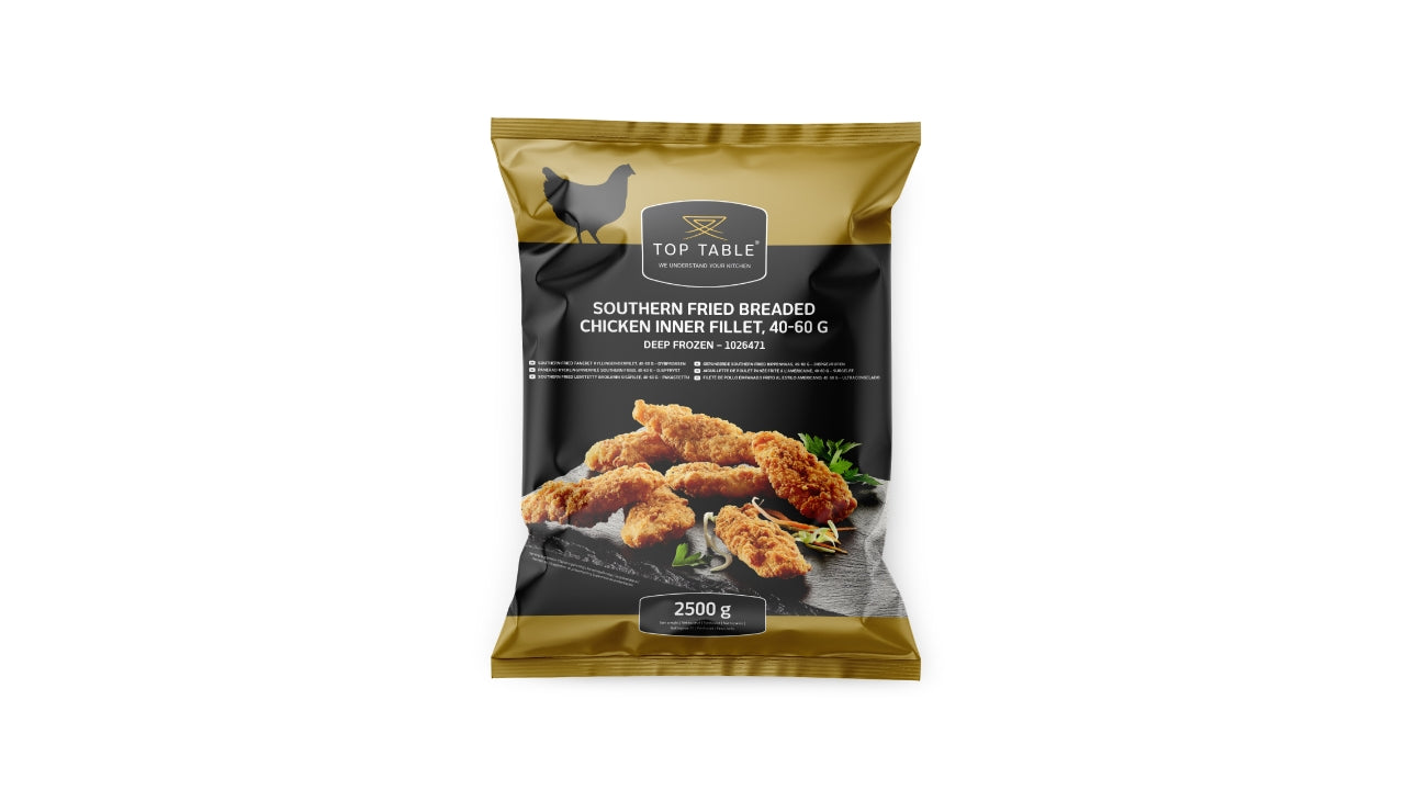 Kyllingeinderfilet paneret 40-60g 2,5kg