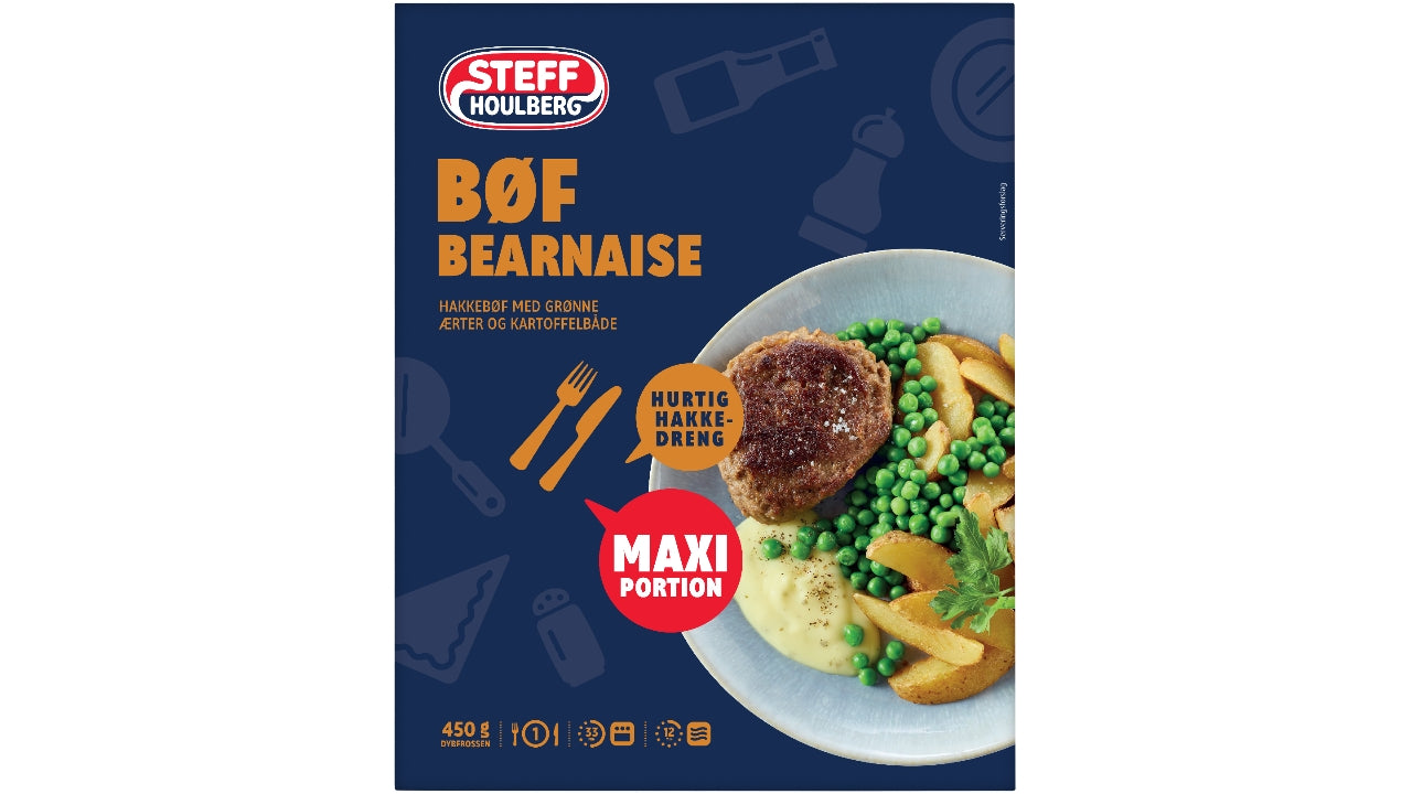 Bøf bearnaise m/ærter & ka 450g