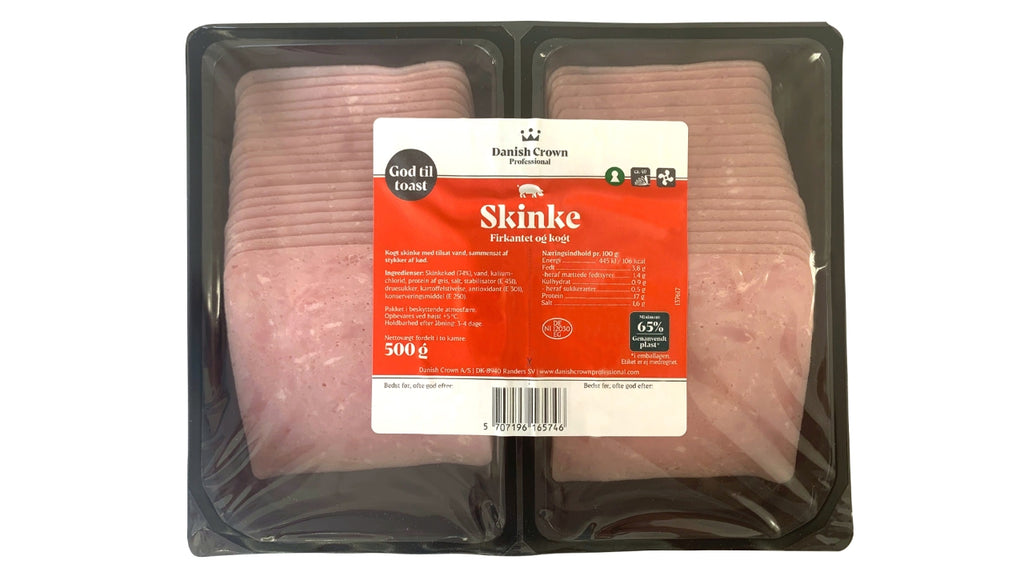 Skinke firkantet i skiver kogt 500g