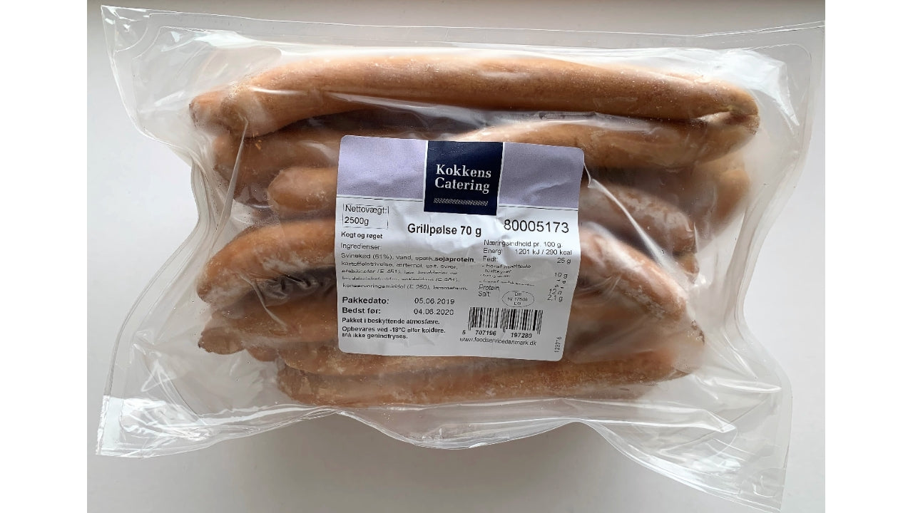 Grillpølser 70g 2x2,5kg