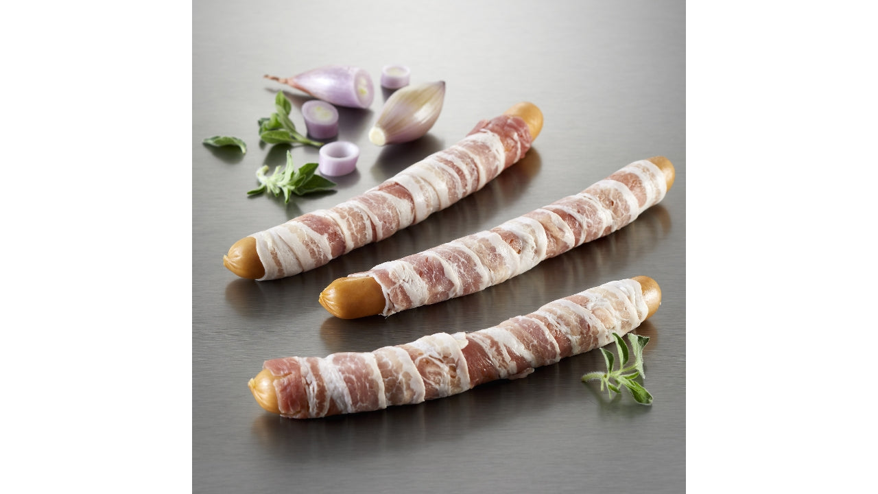 Grillpølse i baconsvøb 80g 4x1,25g