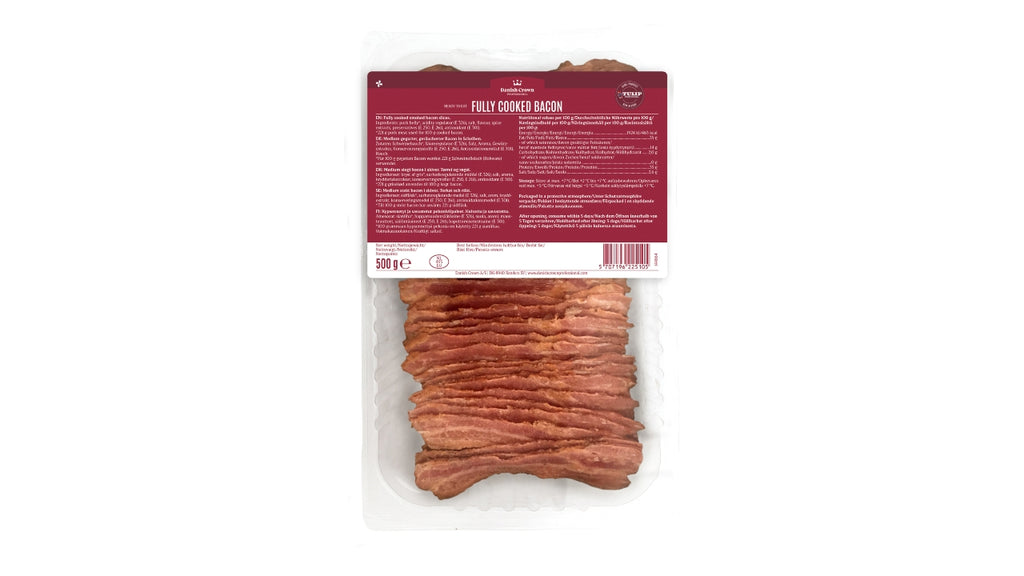Bacon i skiver færdigstegt 500g