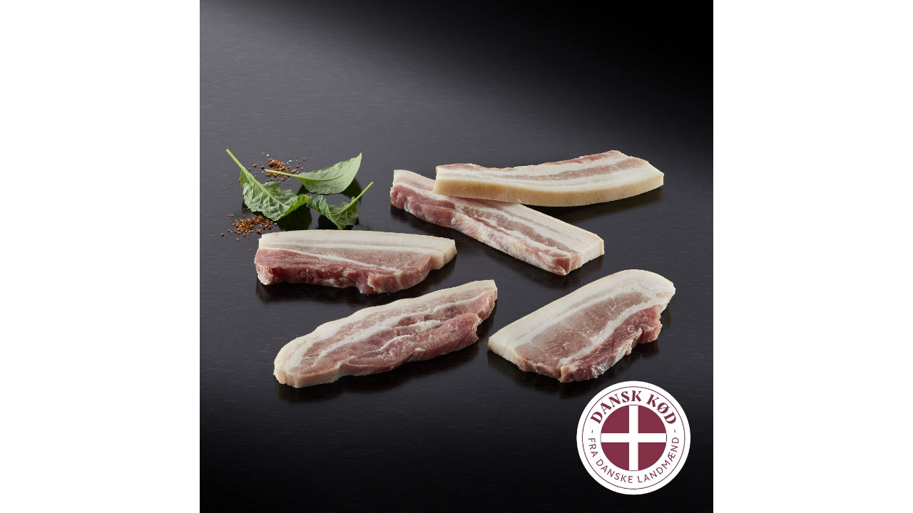 Flæsk i skiver m/svær u/ben ca 12mm 6kg