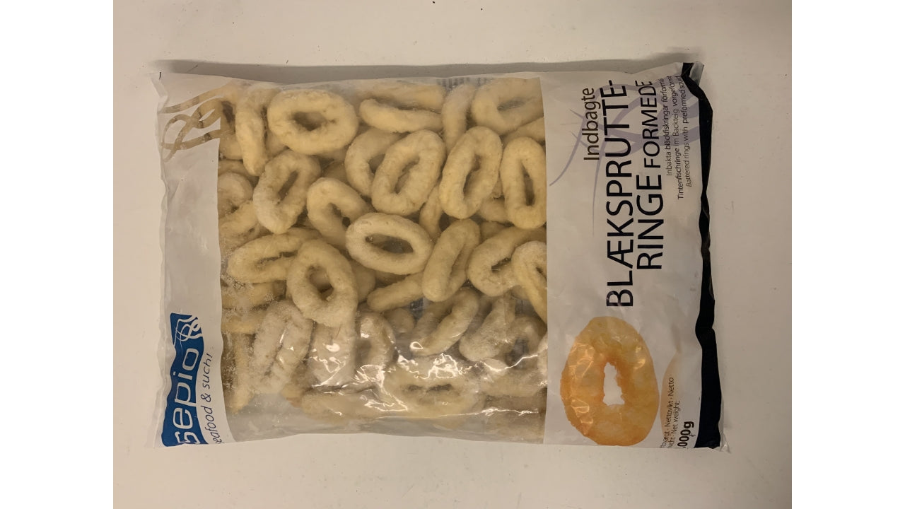 Blæksprutteringe indbagte formede 2kg