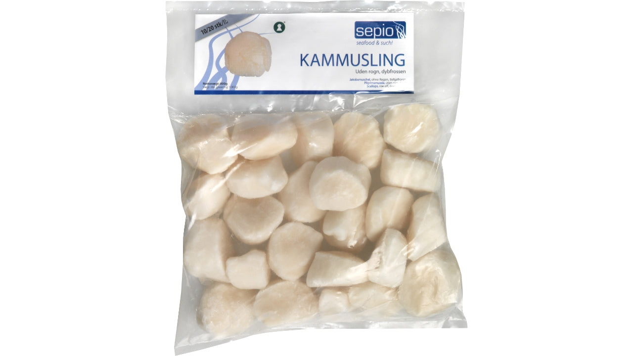 Kammuslinger uden rogn 10/20 1000g/800g