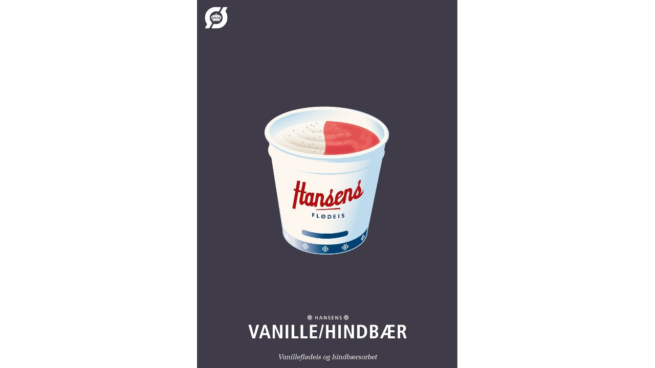 Øko Vanille/hindbær is bæger 16x125ml