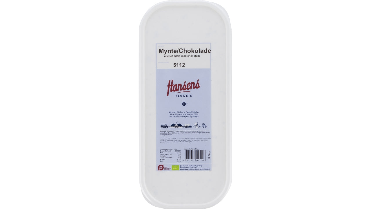 Øko Mynteflødeis med chokolade  4800ml
