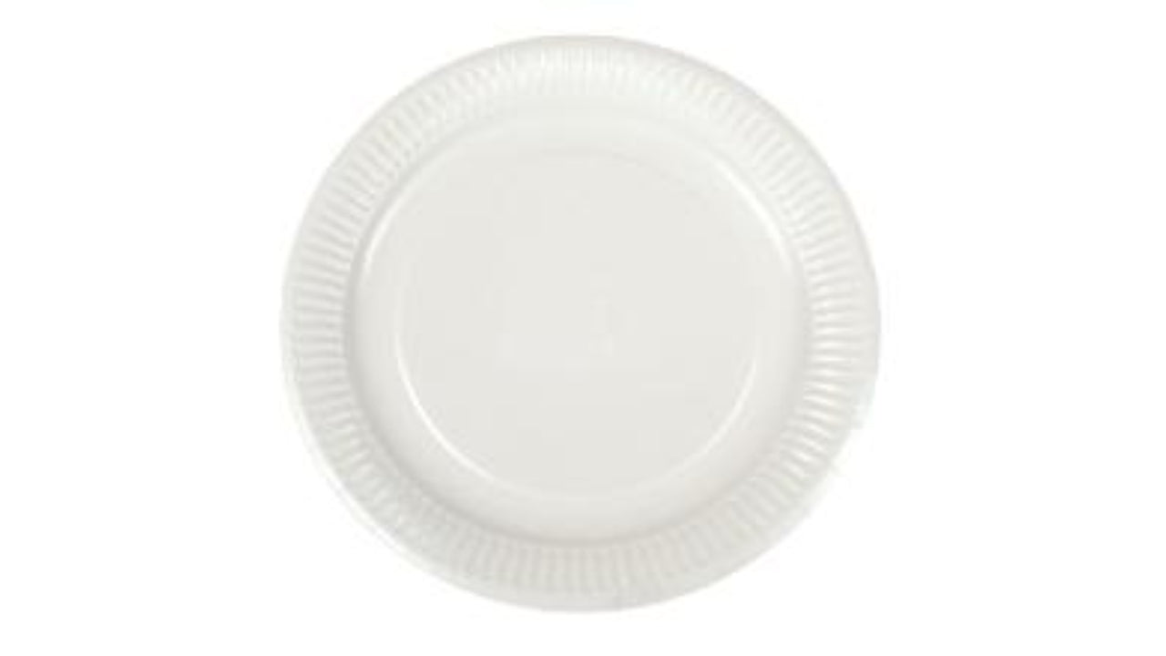 Paptallerken Ø23xH1cm FSC hvid 50stk