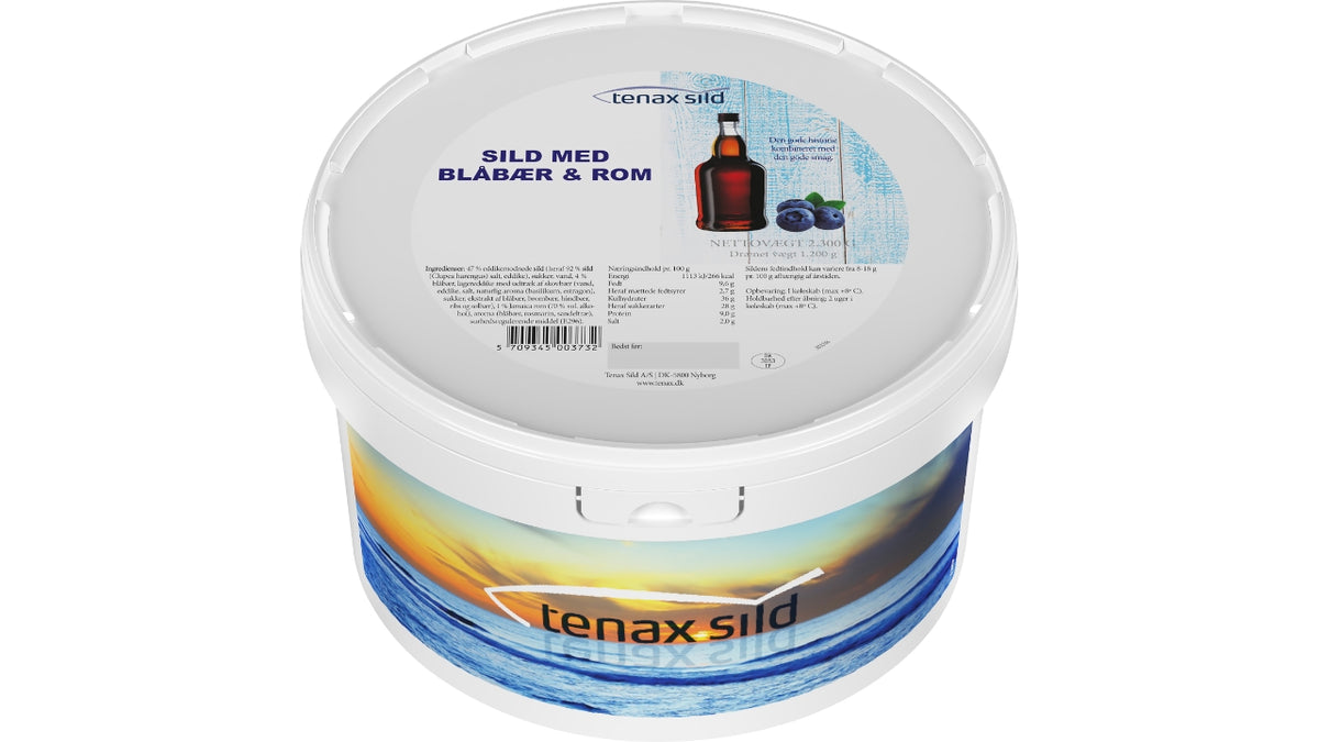 Sild blåbær og rom 2,3kg/1,2kg