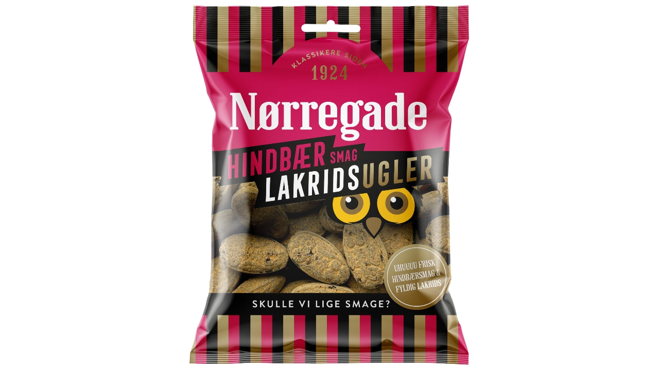 Hindbær/lakrids ugler 100g