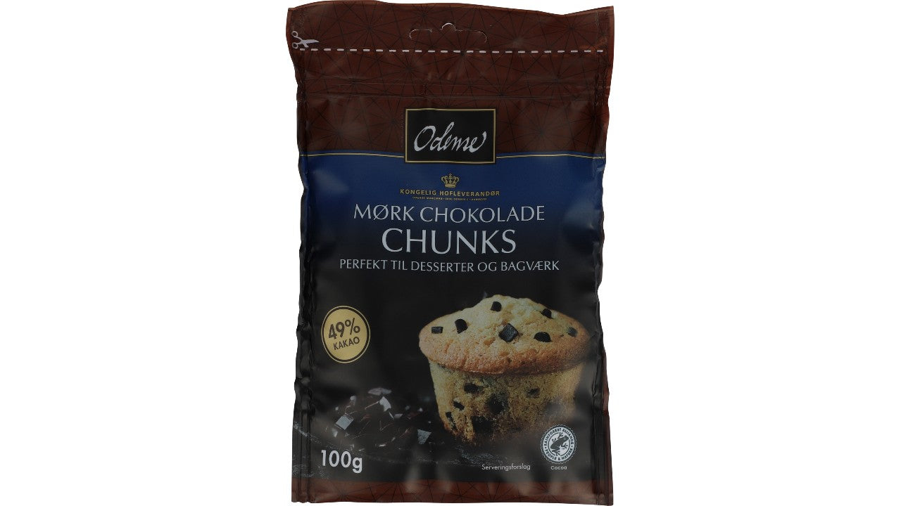 Mørk Chokolade Chunks 100g