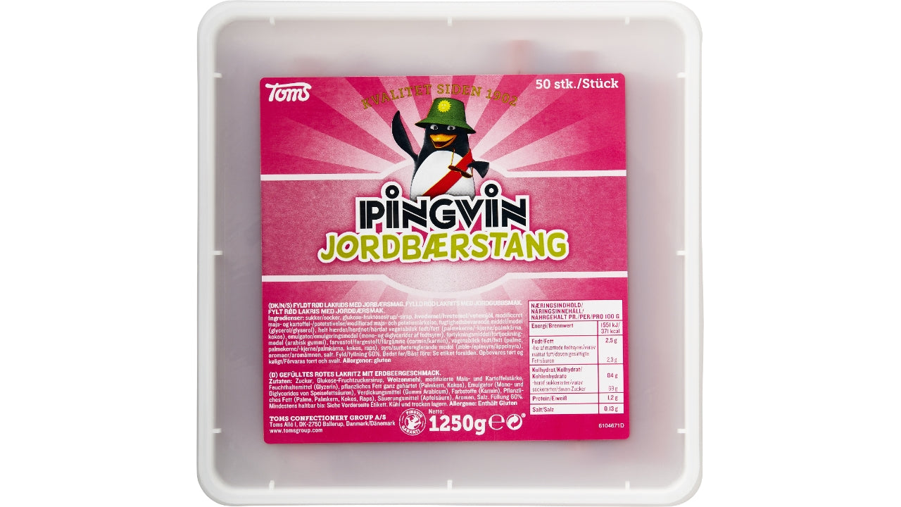 Toms Jordbær stænger uindpk 50x25g