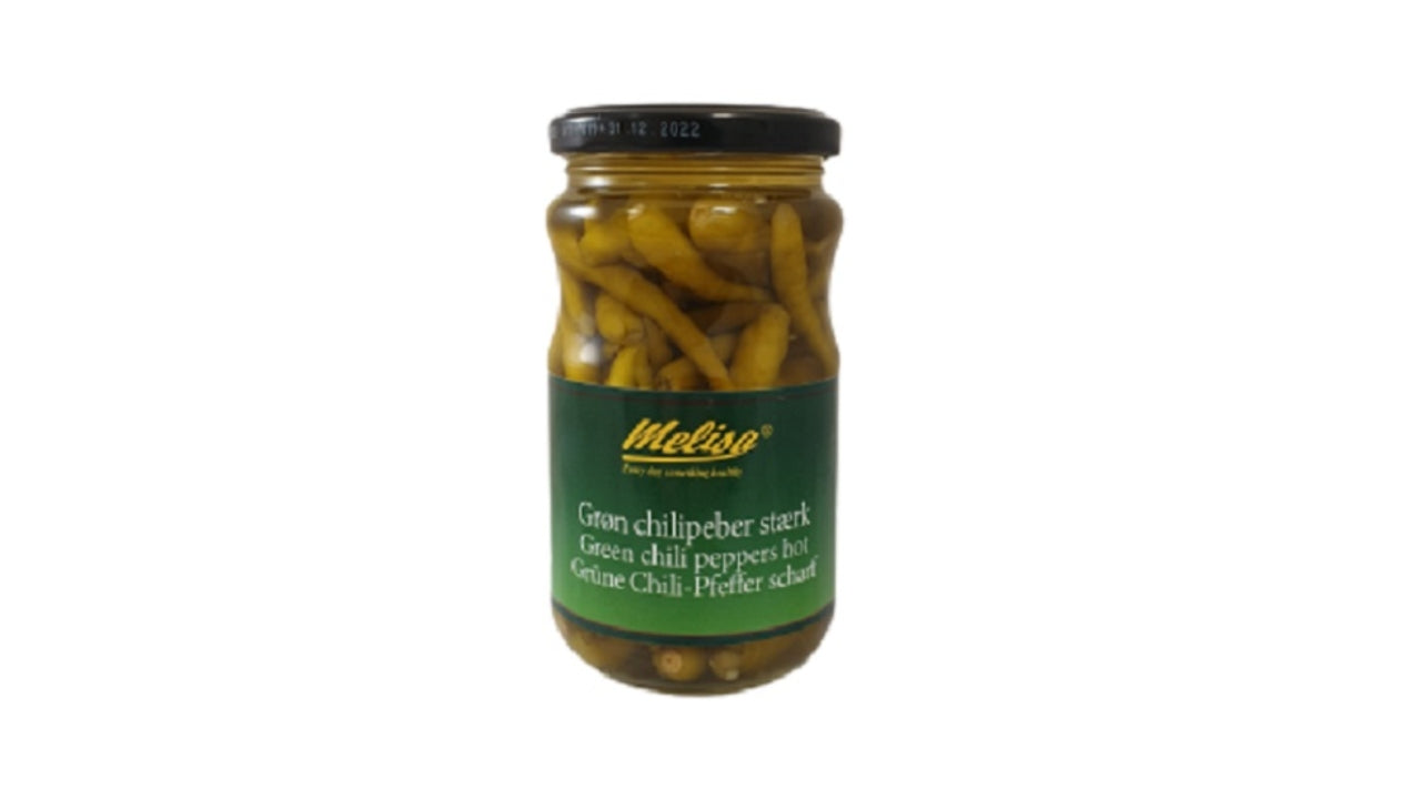 Chilipeber grøn stærk 330g