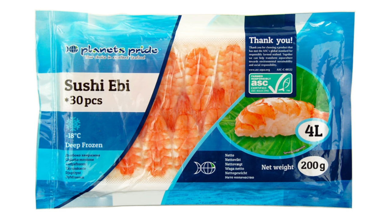 Sushi Ebi rejer 4L 30stk 200g ASC