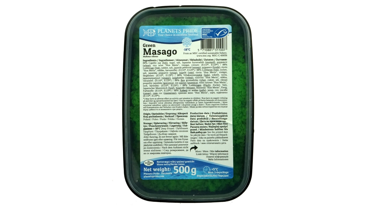 Masago lodderogn grøn 500g MSC