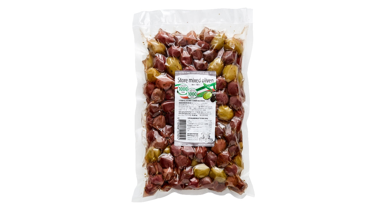 Store mixed oliven m/sten 1kg
