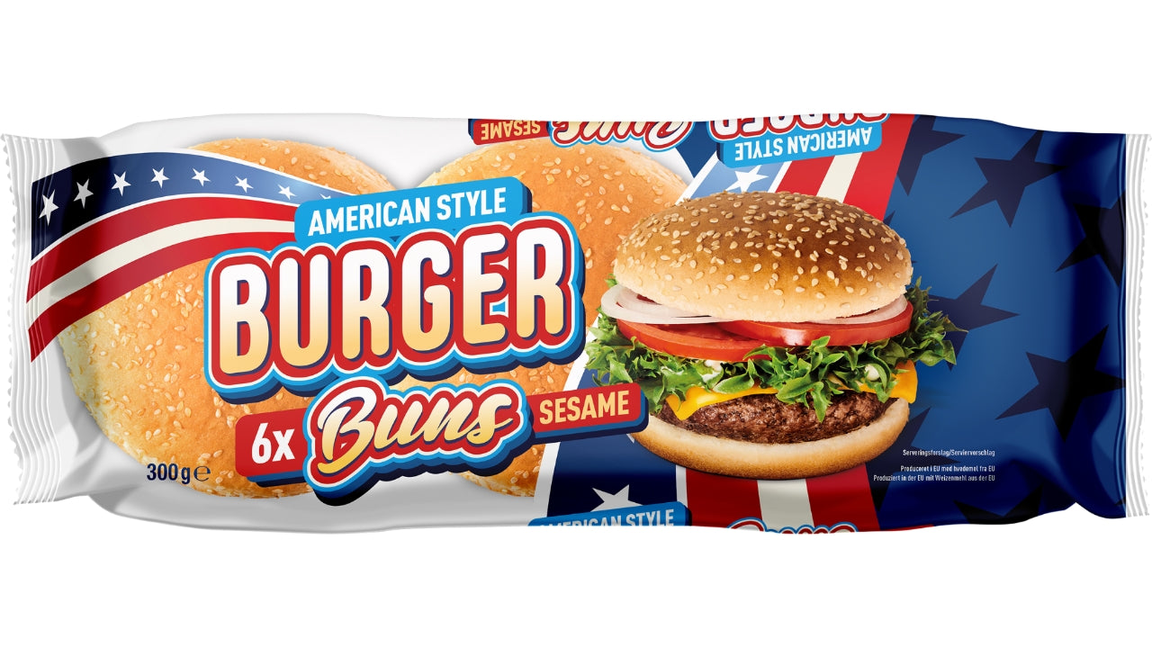 Hamburgerbolle med sesam 6stk 300g