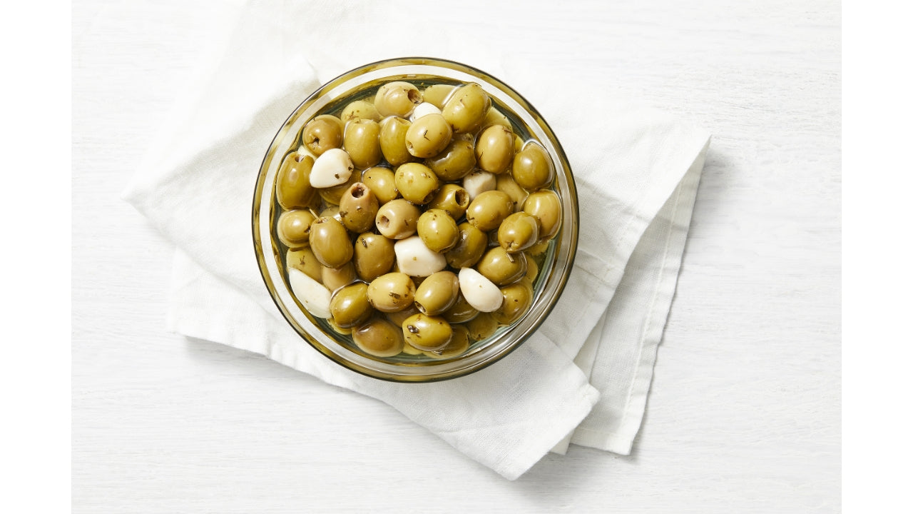 Oliven grønne hvidløgs u/sten 2kg