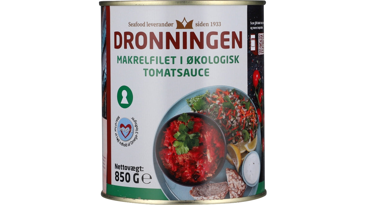 Makrelfilet i øko tomatsauce 850g