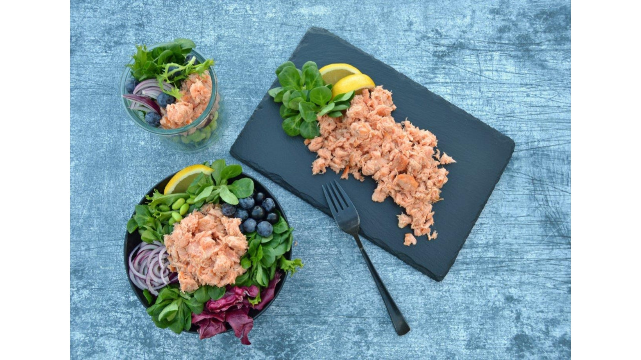 Varmrøget pulled laks 1kg