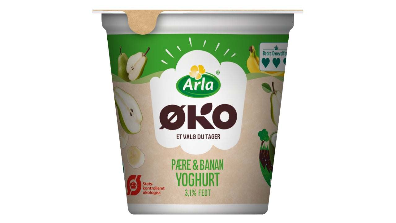Øko yoghurt med pære/banan 3,1% 150g