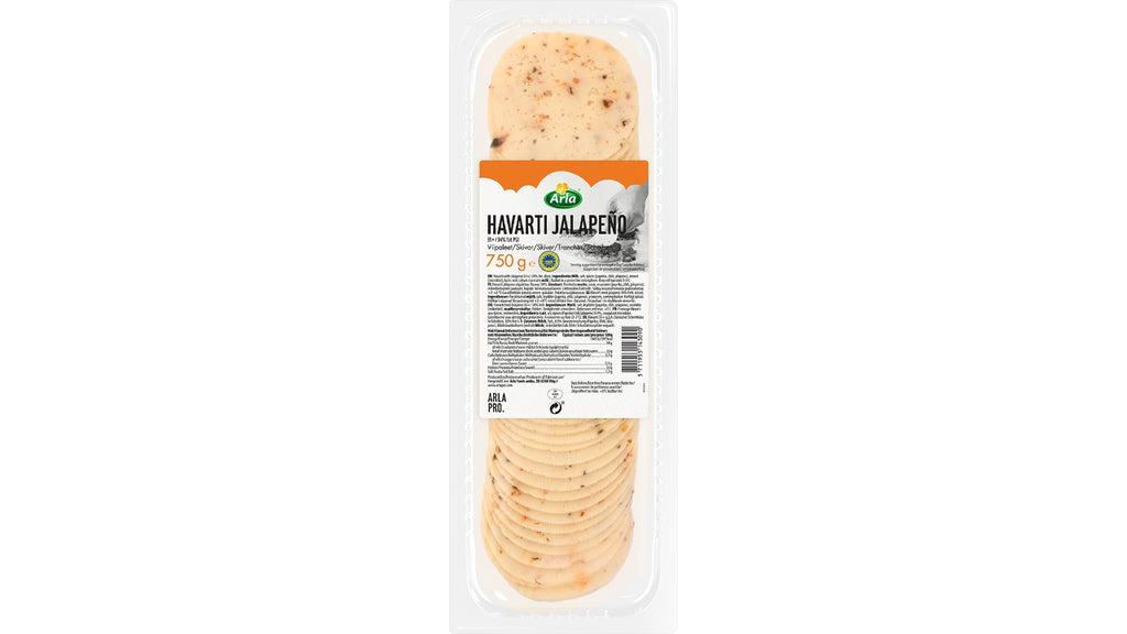 Havarti i skiver 55+ m/jalapenos 750g