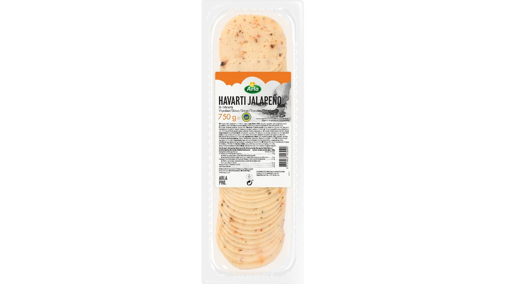 Havarti i skiver 55+ m/jalapenos 750g