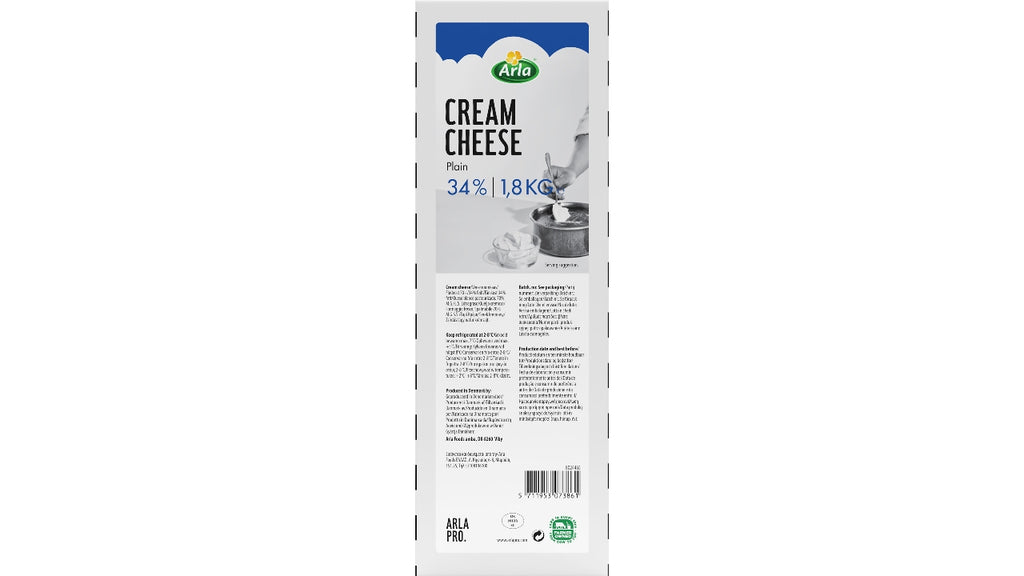 Flødeost naturel blok 34% 1,8 kg