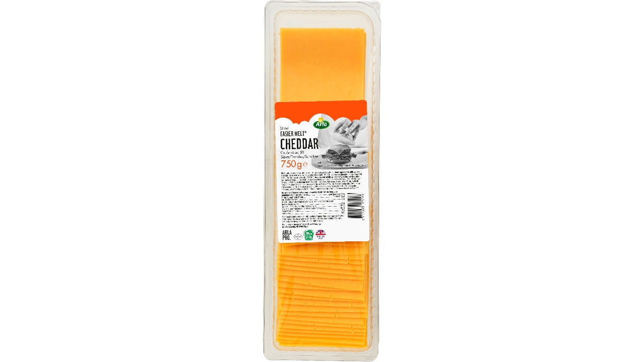 Easier Melt Cheddar 48+ i skiver 750g