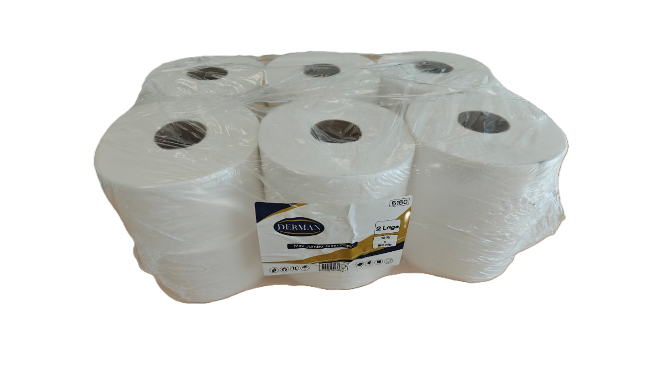 Toiletpapir mini jumbo 150mx12rl