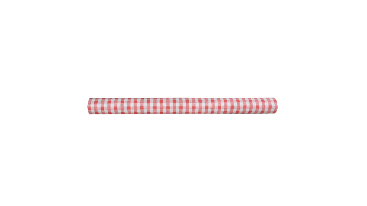 Rulledug papir 1,8x50m rød/hvid tern